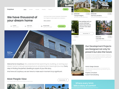 CozyHous-Real Estate Landing Page cozy cozyhous house landing page real estate ui user interface ux