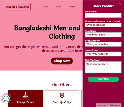Boutique Shop Website css front end web developer html js shop ui web design