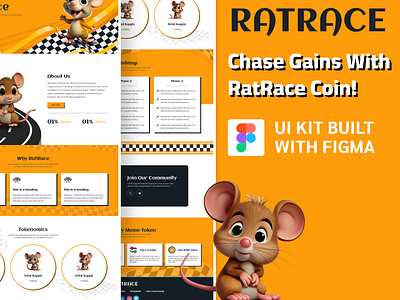 Ratrace Meme Coin Web Ui Kit coin coin exchange crypto crypto business crypto invester currency figma figma design forex marketcoin meme coin meme coin website ratrace meme coin responsive token token coin ui ui kit ux