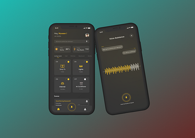 Voice-Controlled Smart Home screen | Day-25 ( Ui Challenge) smarthome uichallenge uidesign voice control