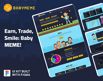 Baby MemeCoin Web UI Kit babycoin bitcoin coin crypto crypto finance cryptocurrency figma figma design memecoin memecoin exchange memecoin platform memecoin trading memetoken memewebsite nft token ui ui design ux