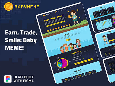 Baby MemeCoin Web UI Kit babycoin bitcoin coin crypto crypto finance cryptocurrency figma figma design memecoin memecoin exchange memecoin platform memecoin trading memetoken memewebsite nft token ui ui design ux