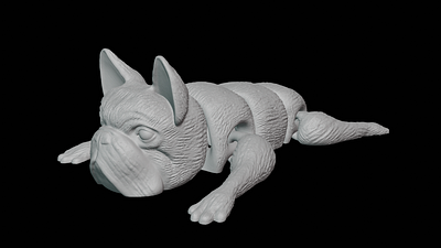 3D Bulldog Articulated Model for 3D Printing 3d 3d animal 3d bulldog 3d character 3d design 3d dog 3d illustration 3d printing blender cute cartoon design illustration ui