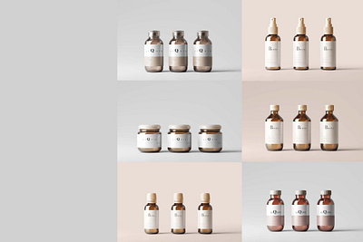 3-Bottles Mockup .Zip bottle graphic folks mockup