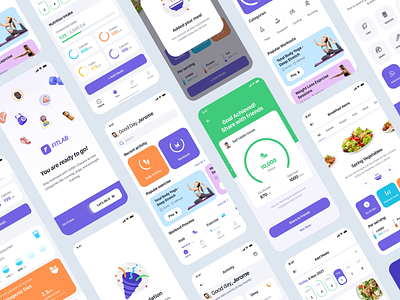Fitlab – Diet & Workout Tracker Application For Fitness animation app design calories case study fitness app fitness application fitness tracker food and drink health app health overview healthcare healthy eating lifestyle mobile mobile application weight lifting weight loss workout app workout tracker yoga