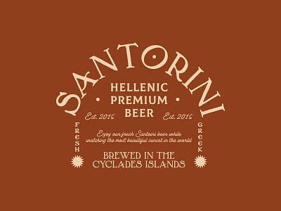 Santorini Beer alcohol branding badge badges beer beer branding branding design graphic design greece greek identities identity illustration logo typography vector