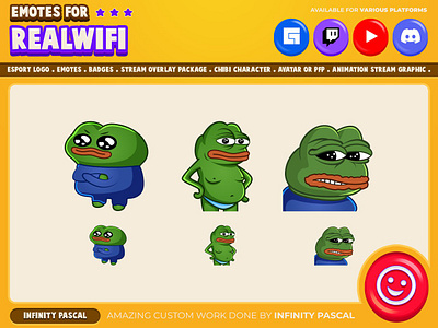 Custom Peepe Emotes💚 2d animation art artwork character illustration custom design digital art digital illustration discord emotes facebook emotes freelancer graphic design illustration loyalty badges meme stream overlays streamer twitch emotes unique youtube emotes