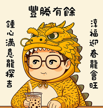 Happy Dragon Year graphic design illustration