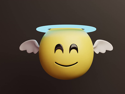 Angel emoji 😇 3d 3d animation angel animation blender branding cute design emoji emoji pack emoticon halo emoji illustration illustrations kawaii library loop motion graphics resources ui animation
