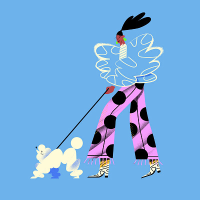 Dog Walk character design dog illustration illustrator lifestyle streetstyle texture vector walk