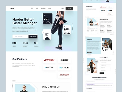 Flexify - Fitness Trainer Website clickfunnel design excercise fit fitness funnel funnel page gym homepage interface landing landing page optin page sales funnel sales page trainer ui web web design website