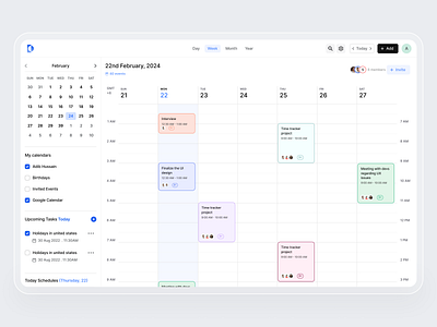 Calendar web app UI - ChronoCal adib calendar design calendar ui calendar web app component dashboard dashboard design design system event minimal product design product designer saas saas app task task management ui design uiux web app web app design