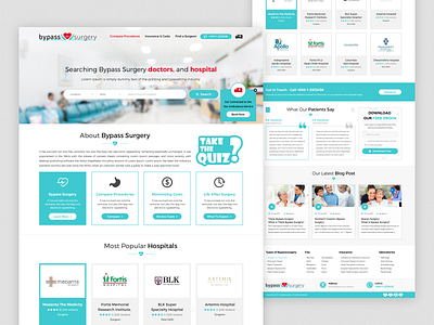Bypass Surgery - Medical Service Website doctor graphic design healthcare home page hospital inner pages interface landing page layout logo medical medical website medicalservice medicine online medicine patient trendy uiux website website design