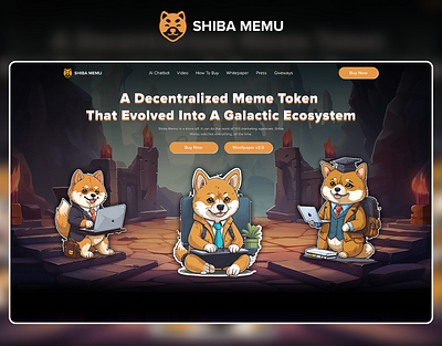 Shiba Memu Coin Web UI Kit coin coin token coin wallet crypto crypto currency digitalcurrency forex business invest meme coin landing page memecoin nft responsive shiba memecoin shibacoin shibamemu meme coin token