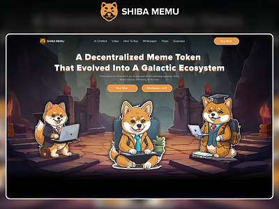 Shiba Memu Coin Web UI Kit coin coin token coin wallet crypto crypto currency digitalcurrency forex business invest meme coin landing page memecoin nft responsive shiba memecoin shibacoin shibamemu meme coin token