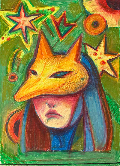 The fox girl illustration pastel