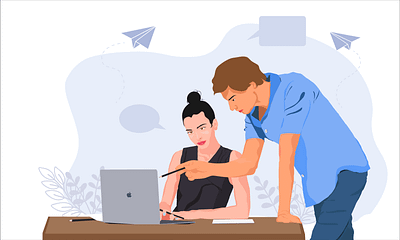 Vector Design | Working People | Flat Illustartion design figma flatillustrtion illustration illustrationdesigner illustrator meentingroom men peoples ui uiux vectordesign women working