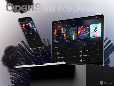 OpenSea Redesign (NFT Marketplace) arttech blockchain cryptoart digitalassets landing page marketplace nft opensea redesign responsive uiux user experiance user interface webdesign
