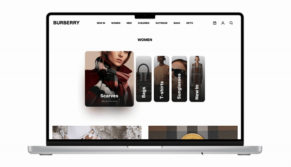 Burberry Motion UI e commerce motion motion ui product shopping ui ux web