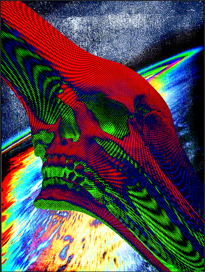 Life and Death art design glowing gore graphic design illustration iridiscent morph poster skeleton wallpaper