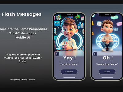 Mobile Flash Messages UI. 3d branding design flashmessagesui inspiration logo mobile apps mobileui ui
