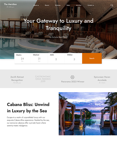 Le Meridien Hotel branding design desktop holiday hotel product design ui ux website