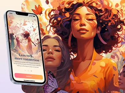 Application Design with Ai Generated Illustration ai illustration branding digital graphic design health healthcare illustration interface meditation mobile mobile app product startup ui user experience yoga