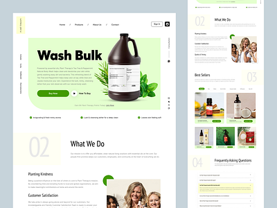 Plant Therapy - Shopify Cosmetics and Beauty Store beauty cosmetic design ecommerce homepage illustration interface landing landing page plant product product landing shopify store tea therapy ui web web design website