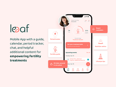 Leeaf mobile app for patients fertility mobile app ui
