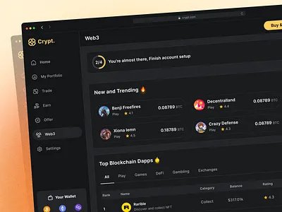 Share Market (Blockchain, Web3), Trading Platform blockchain cryptocurrency dark mode finance fintech invest investment investment platform saas share market stock exchange stocks trading trading platform ui design