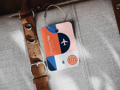 Luggage Tag with Cable Loop Mockup PSD information