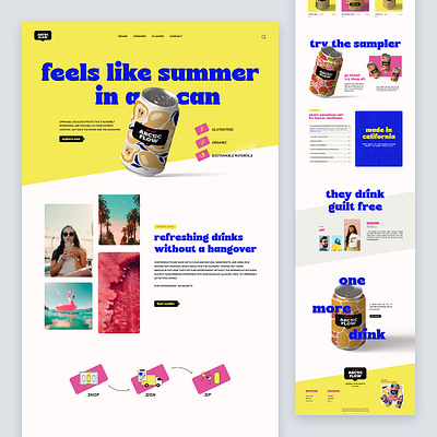 Arctic Flow - Alcohol Free Beverages alcohol free beverage booze can clean design drinks dry january flavor fruit healthy layout minimal refreshing summer ui uidesign ux website