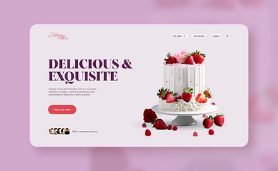 Exquisite Cake Store cake shop e commerce hero section ui design web design