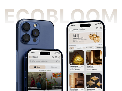 EcoBloom - A sustainable shopping experience design e commerce interactive design ios sustainable ui user experience