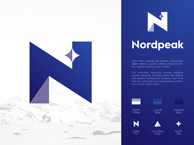NordPeak logo design branding design gedas meskunas glogo hill icon letter logo monogram mountain nord north peak security snow star travel trip up white