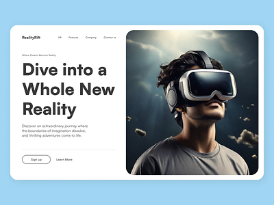 VR Company Web Design Concept brand branding clean concept design figma hero modern tech ui ui design ux ui virtual reality web web design website