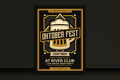 October fest flyer flyer graphic design