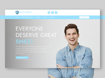 Smile America Dental Care branding dental care website dental websie design devwarriorr graphic design ui uiux web design webdesign