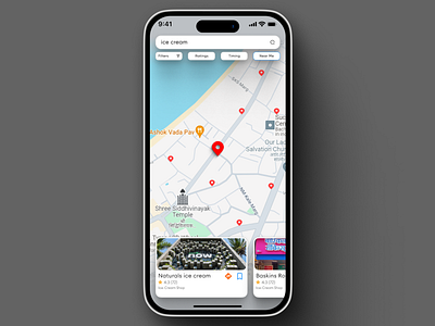 Map View UI Design app app design branding cards clean creative dailyui design graphic design ios map minimal mobile app modern ui uiux user experience user interface ux white