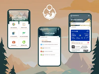 Passporto | Travel Application application branding documents illustration mobile passport tickets tourist travel ui ux