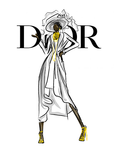 Dior Evening Gown Illustration abstract bold brand digitalart dior eveningdres fashion fashionillustration fashionsketch sketch