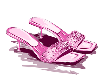 Pinky Shoes Illustration brand digitalart fashionillustration fashionsketch pinkshoes shoes sketch