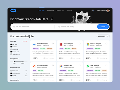 Job Search Website Concept design job app job platform ui ux web web design web design company website website design