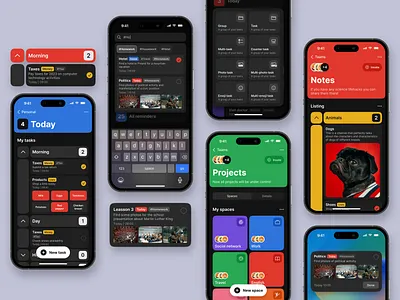 Project control colourful manager mobile mobile design notes task todo tracker ui