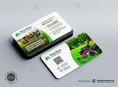 Landscaping Services Business Card Template Canva business card cleaning service business card land scaping business card pressure washing business card restoration business card