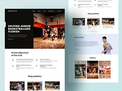 Basketball Club- Home page basketball website graphic design ui design ux design web deisgn web ui website design