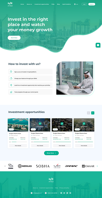 Ayed website financial graphic design real estate ui ui design uiux ux web design website