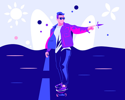 Skateboarding Abstract Illustration abstract illustration digital art graphic design illustration vector