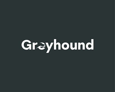 GREYHOUND NEGATIVE SPACE LOGO animals character creative dog domestic fast fur greyhound haunter negative space polite race running search typography wordmark