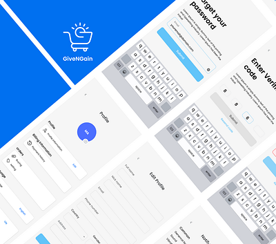 GiveNGain branding mobile app ui